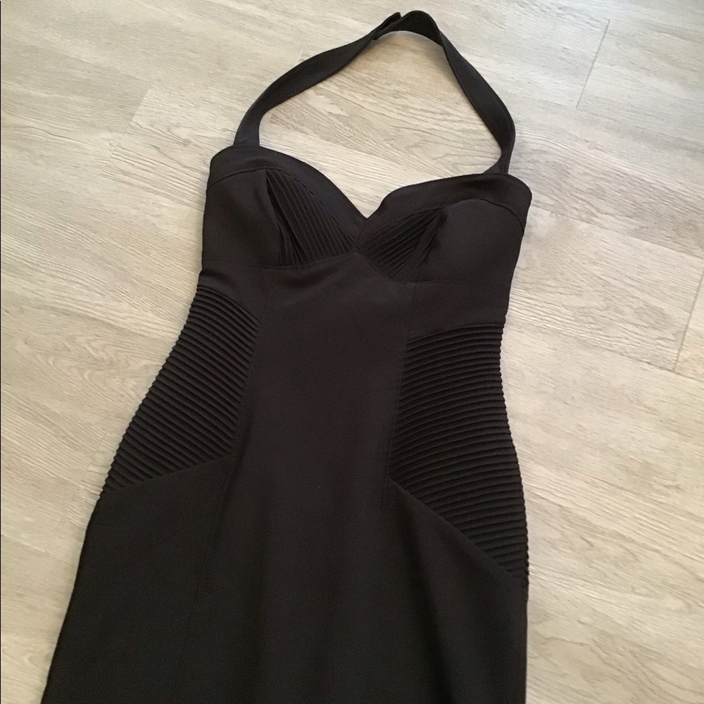 Bebe Halter Bodycon Black Dress